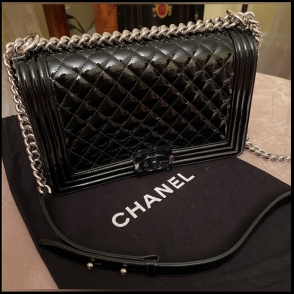🌺CHANEL🌺 LTD Edition Black Patent Le Boy Bag EXCELLENT CONDITION! 💎💝💃 - Picture 1 of 16